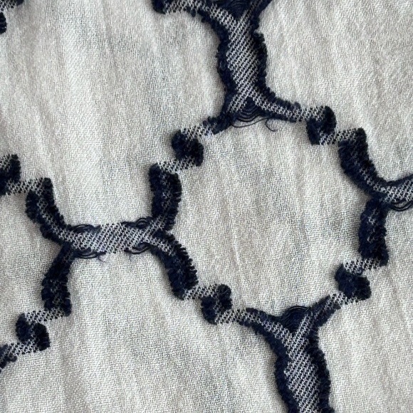 LOFT Navy and White Geometric Blouse - Picture 3 of 6